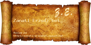 Zanati Erzsébet névjegykártya