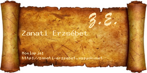 Zanati Erzsébet névjegykártya
